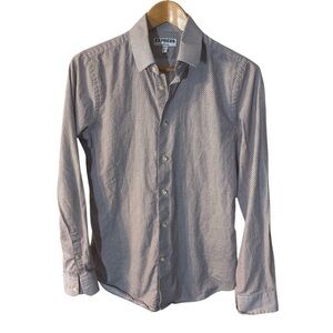 H9- Express Extra Slim Men's Red Blue & White Patterned Dress Shirt